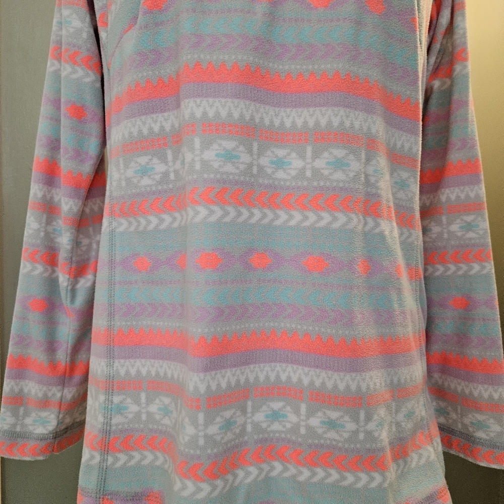 Columbia Gray and Pink Aztec Patterned Pullover Jacket Women's Size Large L - Picture 7 of 11